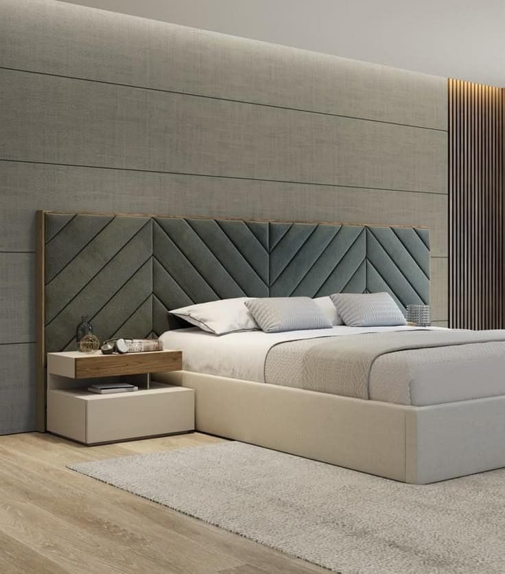 Chevron Forest Green Custom Headboard Wall Bed System